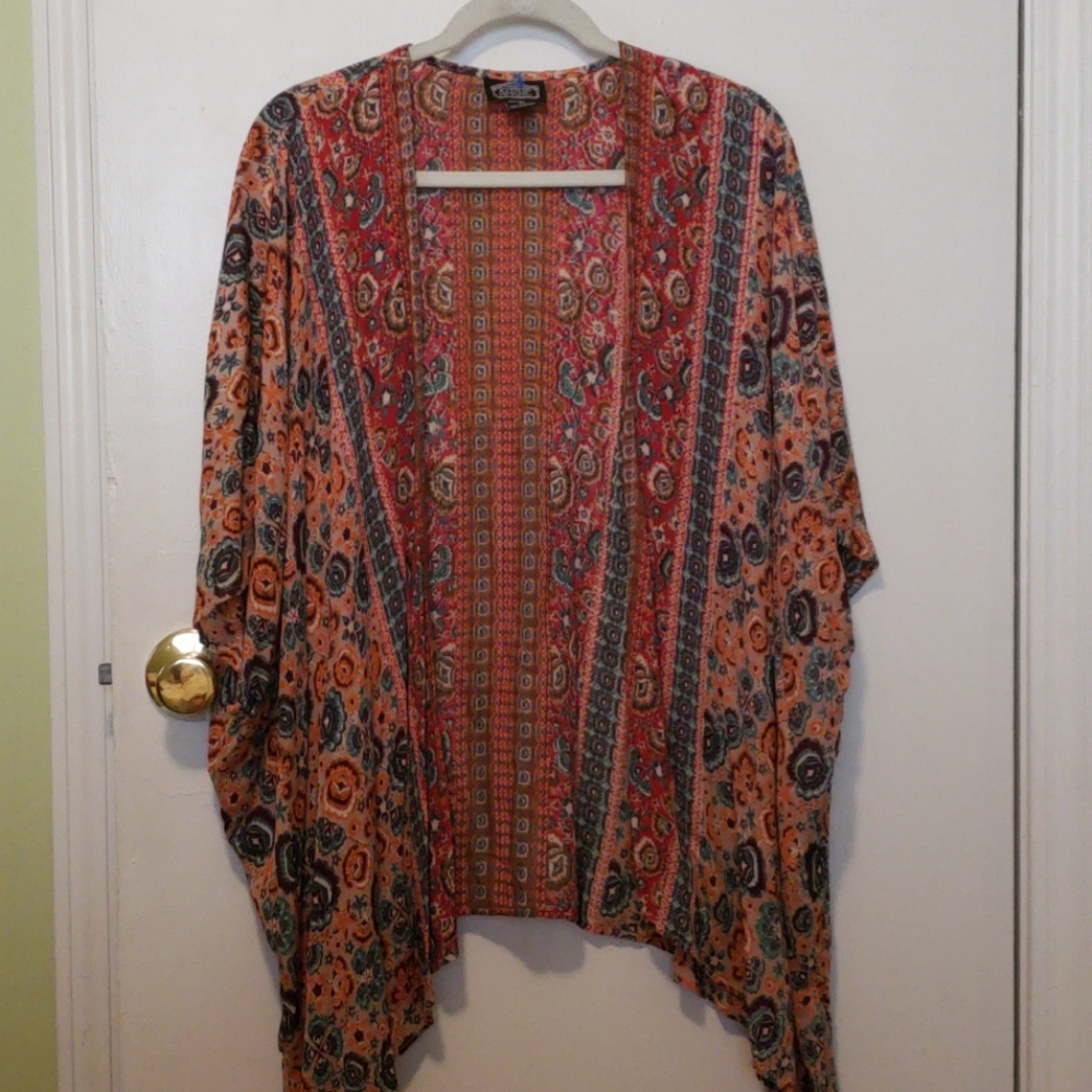 Angie Multicolor Bohemian Kimono Top